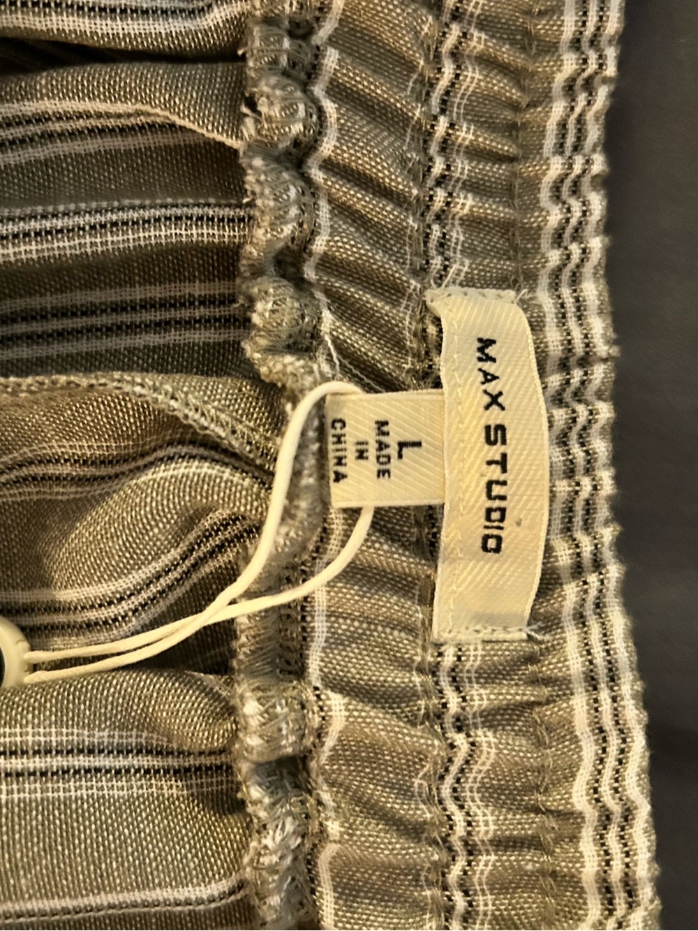 Max Studio Olive Green Striped Maxi Skirt - Picture 3 of 4